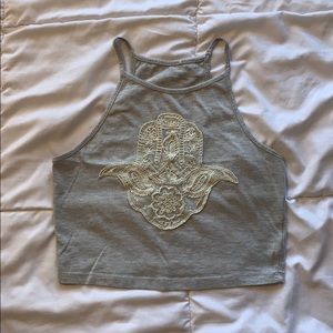 CROPPED HALTER TANK TOP